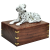 Dog Figurine Cremation Rosewood Urn Dalmation Laying
