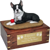 Pet Cremation Rosewood Urn Boston Terrier With Ball