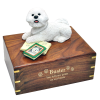Pet Cremation Rosewood Urn Bichon Frise With Books