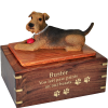 Airedale With A Ball Pet Cremation Urn