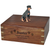 Dog Cremation Wood Urn With Red Doberman Pinscher  4 Sizes