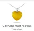 White Glass Heart Necklace Keepsake Multi Colors