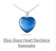 White Glass Heart Necklace Keepsake Multi Colors