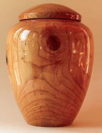 Hand Turned Cherry Wood Companion Cremation Urn 400 cu. in.