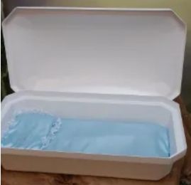 Standard Large 32 Inch Pet Casket With Blue Interior