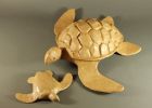 Natural Biodegradable Paper Turtle Urn, Hand Crafted Cremation  202 Cu. In. Urn