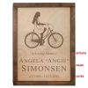 Cyclist Wall Mounted Wood Cremation Urn Plaque 237 Cu In