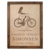 Cyclist Wall Mounted Wood Cremation Urn Plaque 237 Cu In
