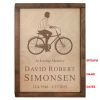 Cyclist Wall Mounted Wood Cremation Urn Plaque 237 Cu In