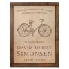 Bicycle Wall Mounted Wood Cremation Urn Plaque 237 Cu In
