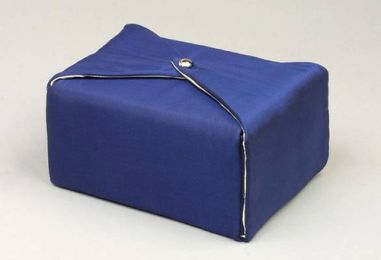 Dark Blue Silk Fabric Cremation Urn (TSA Approved) 220 Cu In