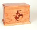 Laser Carved Bull Riding Redo Cremation Urn