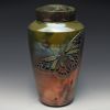 Handcrafted Butterfly Raku Ceramic Cremation Urn In 5 Sizes