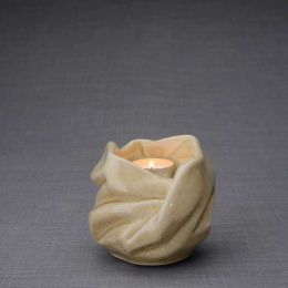 Luminous Tealight Candle Ceramic Keepsake Urn in Light Sand 29 CU. IN.