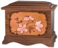 Cherry Blossom Cremation Urn with Wood Inlay Artwork 230 cu.in