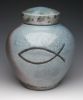 Christian Symbol Raku Cremation Urn 3 Sizes