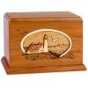 Companion Cremation urn Beach Wood Inlay Art Form 400 CU. In.