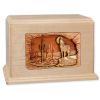 Companion Cremation Urn With Desert Coyote 3D Wood Inlay