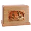 Companion Cremation Urn With Desert Coyote 3D Wood Inlay