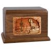 Companion Cremation Urn With Desert Coyote 3D Wood Inlay