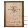 Compass Rose Wall Mounted Wood Cremation Urn Plaque 237 Cu In