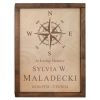 Compass Rose Wall Mounted Wood Cremation Urn Plaque 237 Cu In