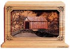 Covered Bridge Scene With Natural Inlay Laser Cut-Outs. 200 Cu. In.