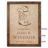 The Cowboy Boots Wall Mounted Wood Cremation Urn Plaque 237 Cu In