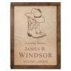 The Cowboy Boots Wall Mounted Wood Cremation Urn Plaque 237 Cu In