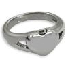 Elegant Heart Cremation Ring  Stainless Steel
