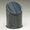 Crown Black Slant Top Marble Cremation Urn Black 230 Cu In