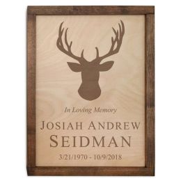 Deer Antlers Wall Mounted Cremation Urn Plaque 237 Cu In