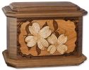Dogwood Flower Cremation Urn with Wood Inlay Art 230 cu. in.