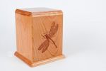 Dragonfly Laser Carved Wood Cremation Urns in 200 & 400 Cu. In.