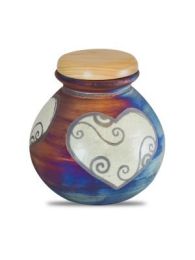 Heart Raku Ceramic Cremation Urn  200 Cu. In.