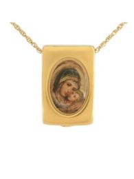 Mother Mary Gold Pendant Keepsake Urn