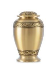 Gold Brass Feathers Adult Urn 210 Cu. In.