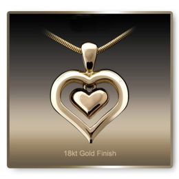 Eternity Heart Cremation Necklace 18 K Gold Pendant