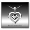Eternity Heart Rhodium Finish Cremation Necklace