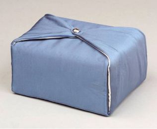 Steel Blue Silk Fabric Cremation Urn (TSA Approved) 220 Cu In