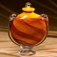 Fiery Sunset Glass Adult Cremation Urn 202 Cu In