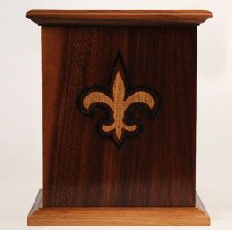 New Horizon Fleur de Lis Walnut Cremation Urn  225 Cu. In.