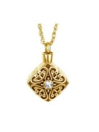 Gold Detailed Crystal Pendant Keepsake Urn