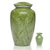 The Artisan Green Metal Cremation Urn in 200 & 3 Cu. In.