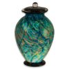 Hand Blown Glass Cremation Urn for Adults in Amato Aegean