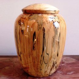 Hand Turned Maple Wood Companion Cremation Urn 400 cu.in