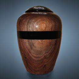 Dark Walnut Wood Companion Hand Turned Urn 400 cu.in.