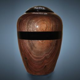 Dark Walnut Wood Companion Hand Turned Urn 400 cu.in.