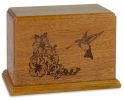 Laser Hand Carved Hummingbird Cremation Urn