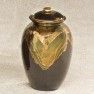 Black Gold Ceramic Glaze With 22 K Gold Keepsake Urn 45 Cu. In.